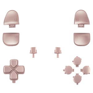 Metálico Ouro Rosa D-pad <span class=keywords><strong>R1</strong></span> <span class=keywords><strong>L1</strong></span> <span class=keywords><strong>R2</strong></span> <span class=keywords><strong>L2</strong></span> Gatilhos Compartilhar Opções Botão Facial Botões Conjunto Completo para Controlador PS5 BDM-030/040/050 - Product Image 2