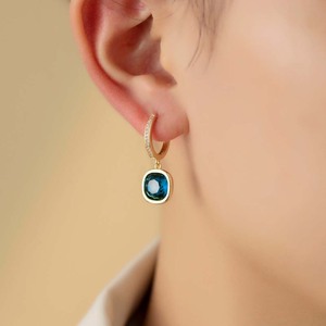 <b>Crystal</b> <b>Stud</b> <b>Earrings</b> Geometric Square Bezel Setting Purple Everyday Wear - Product Image 4