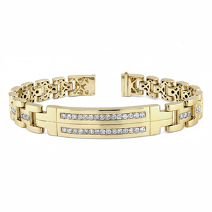 Pulsera de tenis de diamantes reales de oro amarillo de 14 quilates Hermosas pulseras y brazaletes de diamantes - Product Image 2