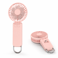Ventilateur portatif rechargeable par USB, mini ventilateur pliable, 5 vitesses, vent puissant, batterie 2400mAh, utilisation en voyage et en extérieur