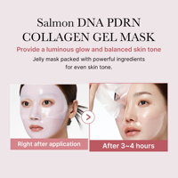 Masque en gelée de collagène rose OEM, nourrissant, raffermissant, masque de nuit hydratant au saumon pour les pores, masque facial cristallin éclatant en feuille