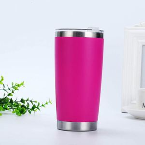 20oz Powder Coating Tumbler <b>Double</b> <b>Wall</b> Vacuum Insulated Stainless Steel Cup with Lid Straw Laser Engrave - Product Image 1