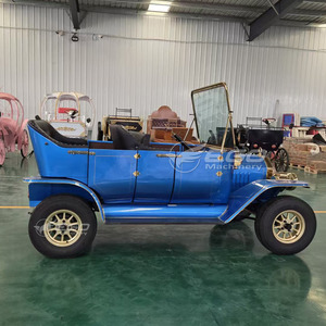Auto Clásico Romántico de 5 Plazas, Nuevo Diseño Directo de Fábrica, Auto Convertible Azul, Estilo Retro Clásico, Auto Eléctrico Antiguo Vintage - Product Image 3