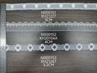 Bordure élastique festonnée en maille polyester avec dentelle transparente brodée à pois ondulés pour lingerie de filles et accessoires textiles de maison
