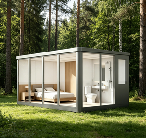 Véranda en aluminium résistante au vent fort, maison en verre contemporaine, solarium - Product Image 2