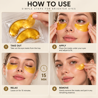 Masque pour les yeux au collagène hydrolysé 24K avec acide hyaluronique, patchs de gel apaisants et rafraîchissants pour les yeux, marque privée OEM