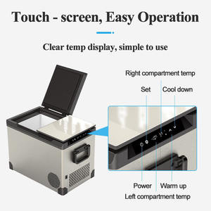 ثلاجة سيارة صغيرة 12 فولت 24 فولت مع مقبض، تعمل بالضاغط للتبريد، ثلاجة صغيرة ومجمد، بسعة 35 لتر و45 لتر و55 لتر، مع مناطق تبريد مزدوجة - Product Image 4