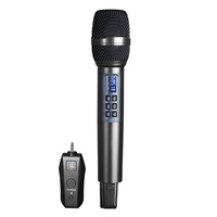 Microphone karaoké sans fil Bluetooth UHF D900 Eco ajustable, 50 canaux, double pile AA, modulation FM, connecteur XLR, infrarouge