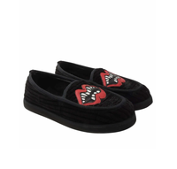 Mocasines Slip-On 2026 Hot Matty Boy Red Lips para Hombre y Mujer, Estilo Chrome Hearts, Zapatos Casuales Planos de Pana Negra