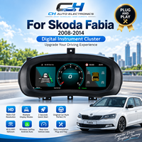 Pour Skoda Fabia 2008-2014, tableau de bord numérique LCD 12,3 pouces, compteur de vitesse, remplacement plug and play