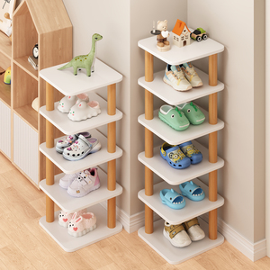 Étagère à chaussures en bois massif moderne pour l'entrée de la maison Espaces étroits Meubles de rangement peu encombrants Capacité de 10 paires - Product Image 1