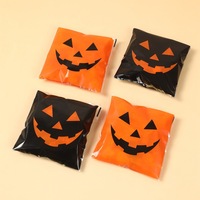 Halloween Zwart Oranje Boze Pompoen Snoepzak Feestelijke Stijl Feestelijke Snoep Snack Opbergzak Vakantie Cadeau Zelfdichtende Plastic Bakzak