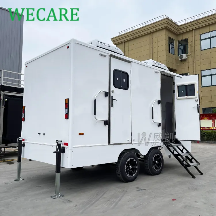 Wecare Mobile Outdoor Luxury Portable Restrooms Toilet Wc And Shower Trailer
