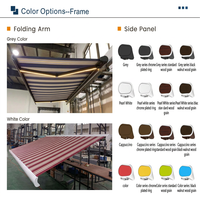 Auvent rétractable complet motorisé pour jardin, voiles d'ombrage en tissu acrylique, structure en alliage d'aluminium pour patio et balcon