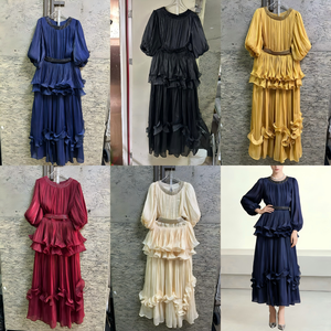 Nuevo Vestido Maxi Plisado de Lujo para Mujer <span class=keywords><strong>2026</strong></span>, Vestido de Noche Formal con Cuentas Hechas a Mano y Manga Farol, Compatible con OEM/ODM - Product Image 2