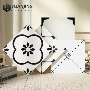 <strong>Pattern</strong> <strong>Tiles</strong> Black French Retro Bathroom Kitchen Balcony All Ceramic <strong>Floor</strong> <strong>Tiles</strong> - Product Image 2