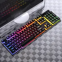 Avatto-clavier de jeu mécanique filaire, 104 touches, USB, rétro-éclairage, multicolore, pour ordinateur, nouveauté V4