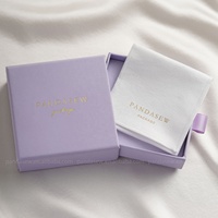 Boîte à bijoux en carton personnalisée PandaSew et pochette en velours pour bijoux avec logo imprimé