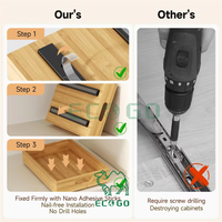 Organisateur d'épices coulissant Tiroir à épices coulissant Porte-distributeur de luxe Type de tiroir Porte-sel et poivre en bois Organisateur d'épices