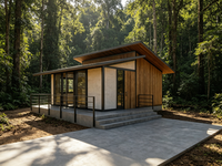 Villa Modulaire Moderne de 36 m², Maison de Vacances, Salle de Bain Privée, Insonorisée et Étanche, Personnalisable pour Complexes Hôteliers