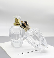 Flacon pulvérisateur de parfum en verre transparent avec bouchon doré, pompe pulvérisatrice, sérigraphie, revêtement UV, 30/50/100 ml, compatible diffuseur à bâtonnets de luxe
