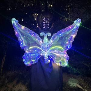 Hot Sale Eco-Friendly Led Glowing Colorful Transparent Foil <b>Butterfly</b> Wings Balloon <b>Decoration</b> Easter Birthday Adult Toys - Product Image 4