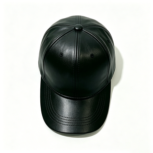 Wholesale Black Leather 6-Panel Baseball <b>Cap</b> Unisex PU Leather Curved Brim Adjustable Letter Streetwear Casual Hats for Unisex - Product Image 6