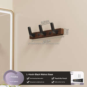 Porte-manteau mural en <span class=keywords><strong>bois</strong></span> massif de noyer de haute qualité pour entrée, couloir, salon, hôtel - Product Image 4