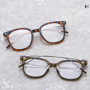 Tr90 Cold Tea Color Full Rim Rectangle <b>Eyeglasses</b> <b>Frames</b> Anti Blue Light Unisex Lightweight Resin Lens - Product Image 4