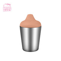Ensemble d'alimentation pour bébé de haute qualité en acier inoxydable de qualité alimentaire et silicone, biberon mignon pour bébé, gobelet pour enfants
