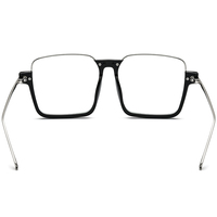 Gafas de Acetato y Aleación Borregls, Diseño de Marca para Mujer, Montura Cuadrada Extra Grande, Gafas de Gran Tamaño para Hombre, Lentes Ópticas 150257