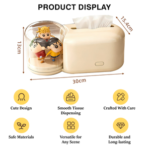 <span class=keywords><strong>Caja</strong></span> de <span class=keywords><strong>pañuelos</strong></span> de plástico creativa para escritorio con tapa antipolvo, organizador de <span class=keywords><strong>pañuelos</strong></span> faciales y de servilletas de gran capacidad para el hogar y la oficina - Product Image 6
