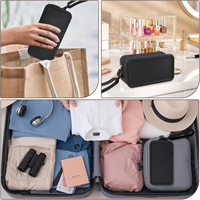 Pochette à maquillage en silicone, porte-pinceaux portable, sac de voyage cosmétique, pochette zippée polyvalente