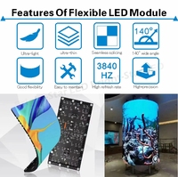 Écran vidéo LED cylindrique flexible couleur pleine gamme P1.667 320x160mm personnalisable pour ascenseur de centre commercial