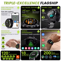 Montre connectée HAYLOU Watch 4S GPS avec écran AMOLED de 1,43 pouces, positionnement GPS par 5 satellites, plus de 120 modes sportifs, BT5.3, LS26
