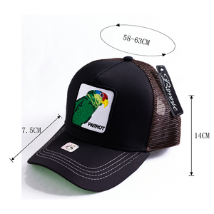 หมวกแก๊ปปักลายนกแก้ว 6 แผง ตาข่ายระบายอากาศได้ดี สำหรับผู้ใหญ่ ใส่ได้ทั้งชายและหญิง สไตล์ลำลอง สำหรับฤดูใบไม้ผลิและฤดูร้อน - Product Image 1