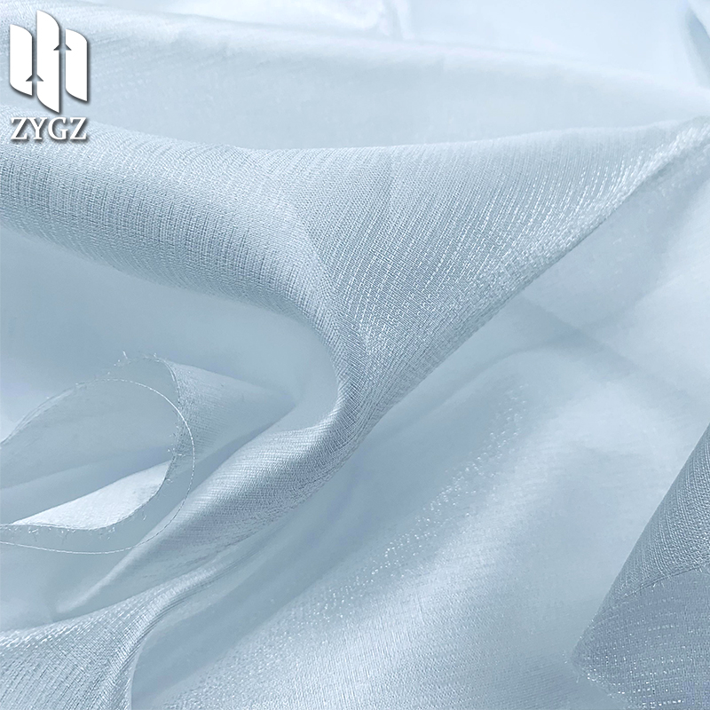 100% Polyester Transparent Bright Silk Tulle Fabric Imitation Silk Yarn for Performance Clothing Dress Garments Sheer Feature