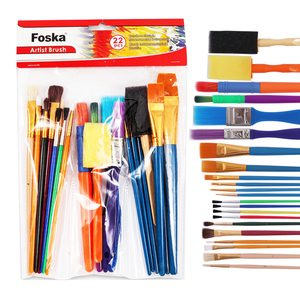 Set di 22 Pennelli per <span class=keywords><strong>Pittura</strong></span> Acrilica con Punta Tonda, Piatta, Larga, Dettaglio Fine, <span class=keywords><strong>Spugna</strong></span> Larga e Pennello Tondo Spesso per <span class=keywords><strong>Pittura</strong></span> a Olio e Acrilica su Tela - Product Image 1