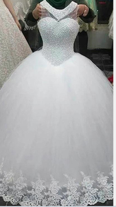 Nuovo <span class=keywords><strong>Disegno</strong></span> di Modo Che Borda Slim Fit <span class=keywords><strong>Sposa</strong></span> Bianco Plus Size Abito Da <span class=keywords><strong>Sposa</strong></span> In Pizzo - Product Image 3
