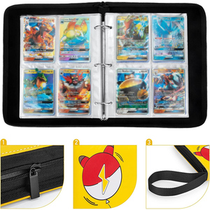 4 poches 50 pages Classeur de cartes en PU étanche Sac de collection de livres de cartes de jeu Pokemoned - Product Image 4