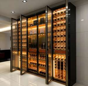 Gabinete <span class=keywords><strong>de</strong></span> vino <span class=keywords><strong>de</strong></span> temperatura constante <span class=keywords><strong>de</strong></span> acero inoxidable personalizable <span class=keywords><strong>de</strong></span> doble zona para restaurantes y clubes - Product Image 3