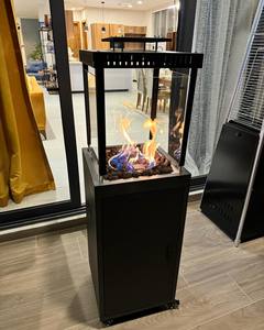 Chauffe-terrasse <span class=keywords><strong>de</strong></span> table GPL/<span class=keywords><strong>Butane</strong></span> <span class=keywords><strong>de</strong></span> bonne qualité, construction en acier, pare-vent, panneau <span class=keywords><strong>de</strong></span> commande dissimulé - <span class=keywords><strong>Chauffage</strong></span> extérieur <span class=keywords><strong>de</strong></span> jardin 11000W - Product Image 1