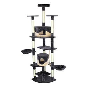 Hitam kayu solid <span class=keywords><strong>maine</strong></span> <span class=keywords><strong>coon</strong></span> kawaii besar hitam scraper kucing pohon xxl desain kecil - Product Image 4