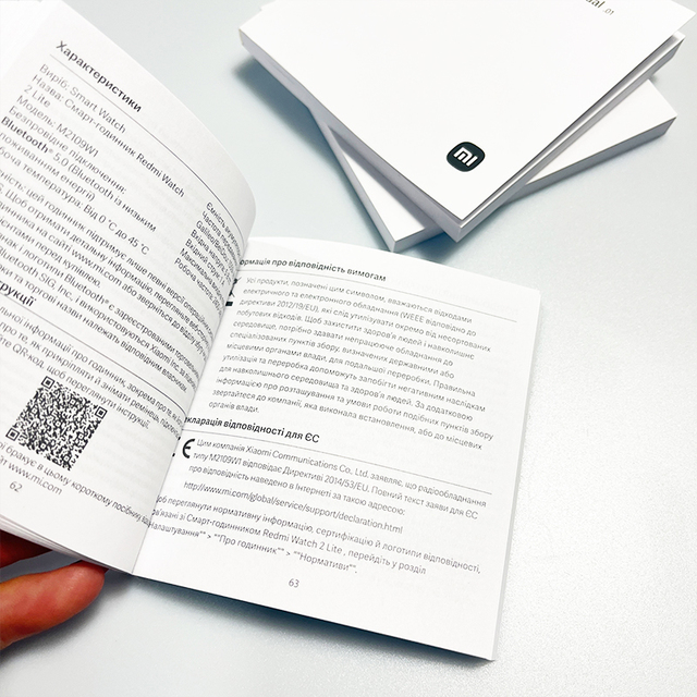 Custom A4 A5 A6 Booklet Printing Smartwatch User Guide Brochure Booklet Instruction Manual Paper Brochure