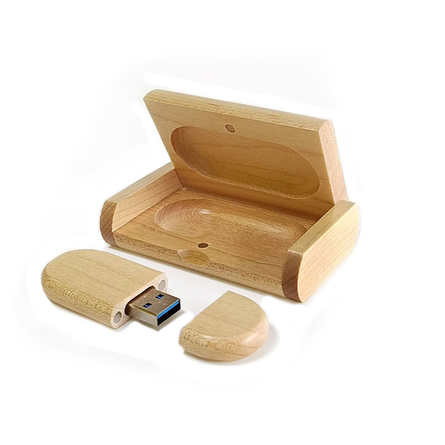 New Wooden Oval USB Flash Drive 32GB/16GB High-Speed Logo Engraving Graduation Gift Car Music USB 2.0/3.0 5-Year Warranty
