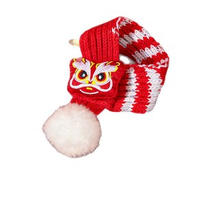Bufanda para gatos/cachorros, cálida y bonita para otoño e invierno, de lana tejida, accesorios festivos para mascotas para el Año Nuevo. - Product Image 2