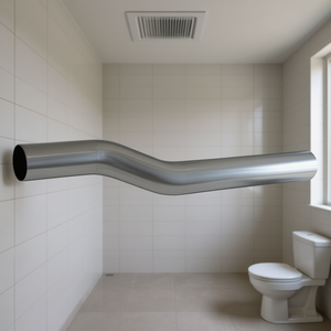 Tubo de escape en forma de S de 26 mm de diámetro sin rozeta para extractor de aire - Product Image 3