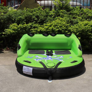 FDS Tubos remolcables para 2 personas para canotaje, tubo inflable remolcable para deportes acuáticos con respaldo para hombres y mujeres Lake Beach Fun - Product Image 4