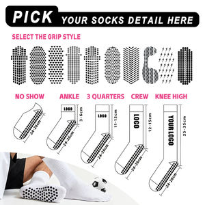 पकड़ और शिन गार्ड के साथ एंटी-स्लिप फुटबॉल मोजे, प्रशिक्षण और मैच के लिए कस्टम फुटबॉल पकड़ मोजे, टीम तैयार - Product Image 3