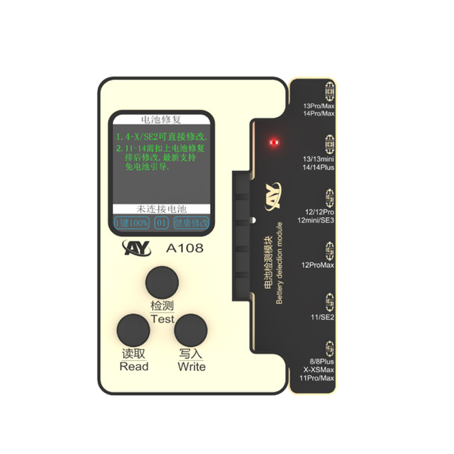 AY A108 Repair Programmer for iPhone 8-15 Pro Max Battery Health Repair Face ID Fix Dot Projector True Tone Recovery Tool
